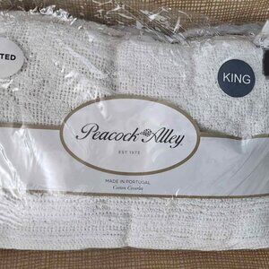 Brand New Peacock Alley White KING Coverlet. PORTUGAL